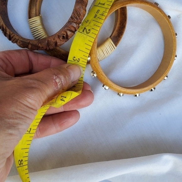 Vintage Wood bangle trio - Picture 4 of 9